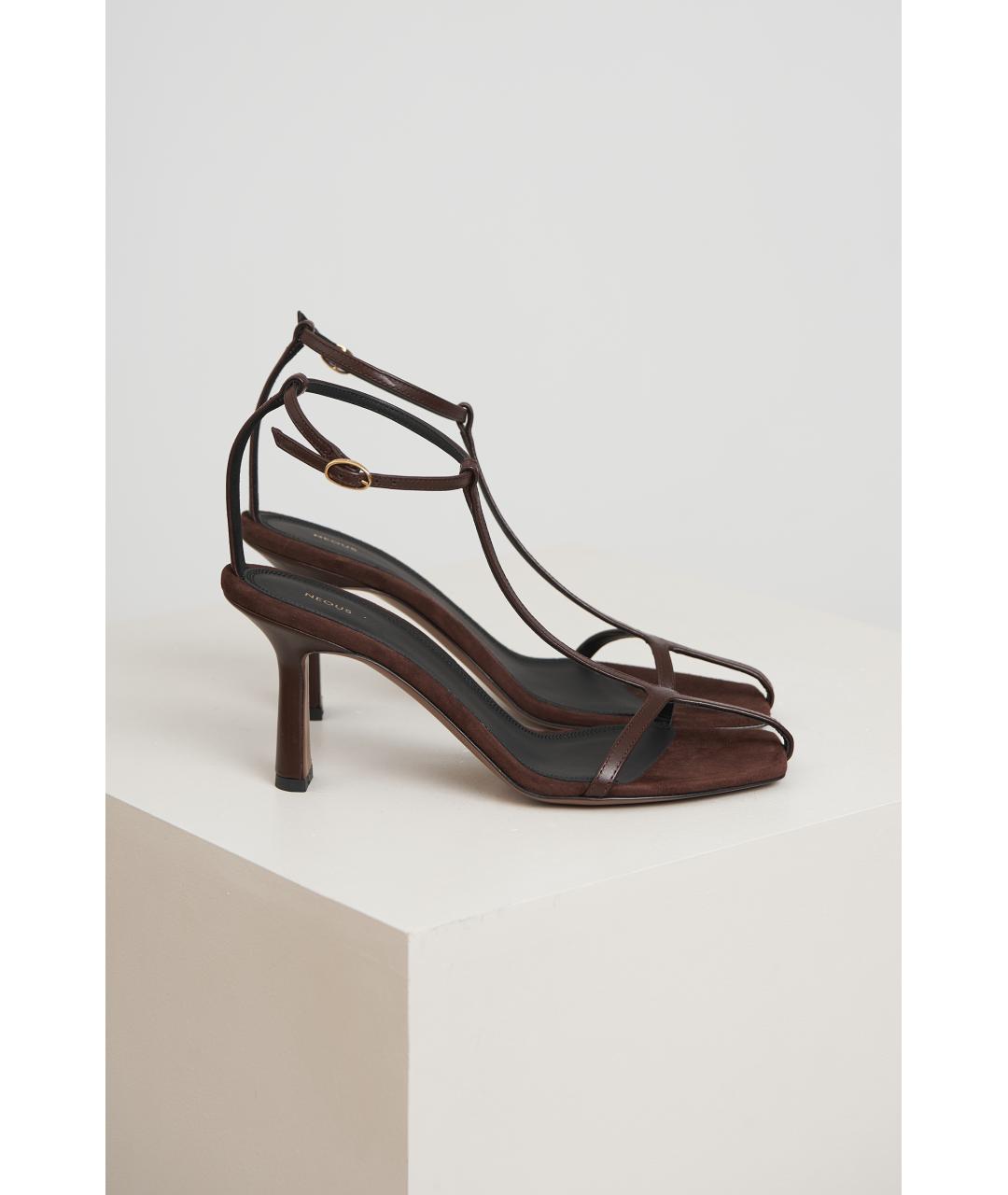 NEOUS Коричневые кожаные босоножки, фото 2