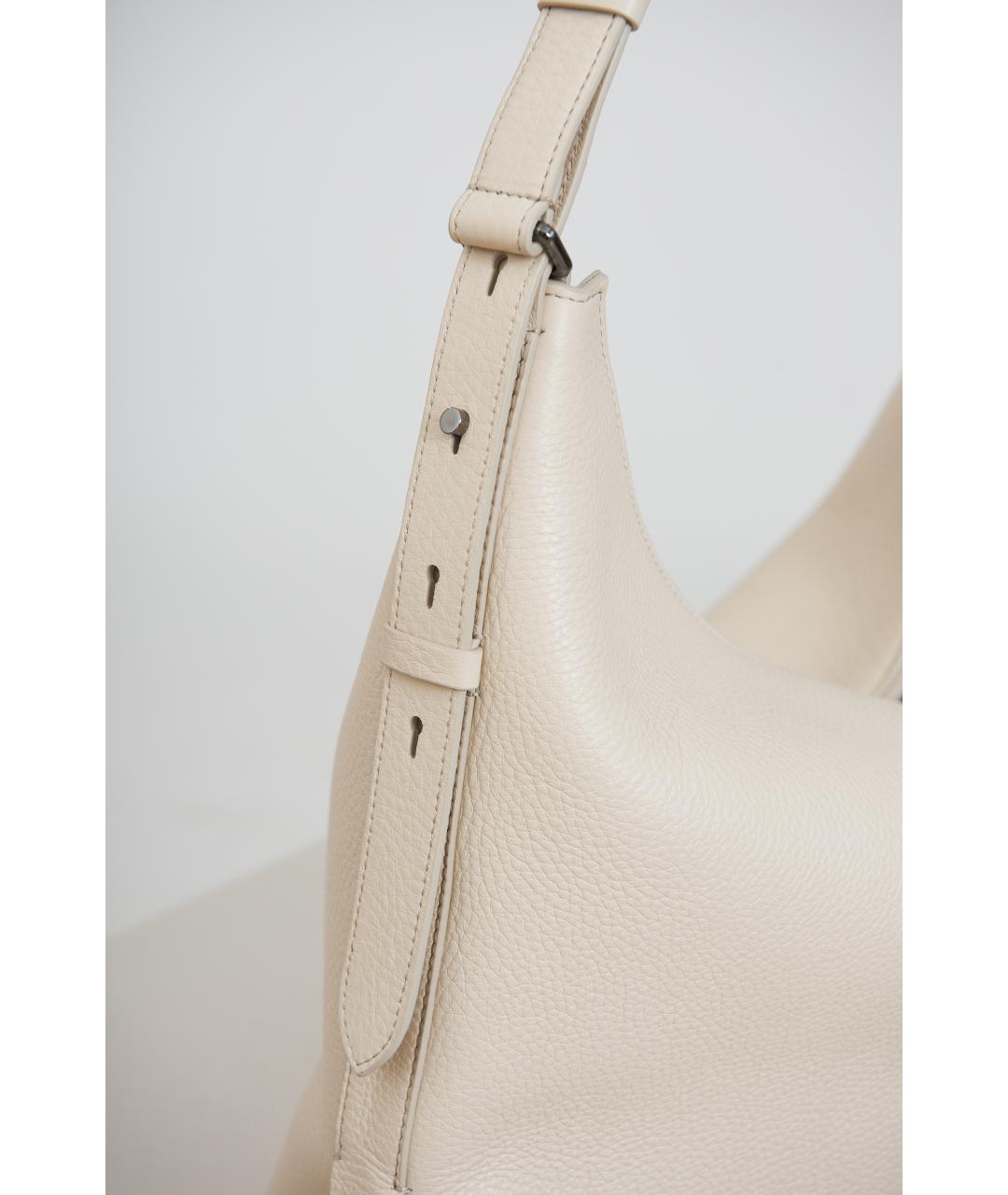 BRUNELLO CUCINELLI Белая кожаная сумка с короткими ручками, фото 3