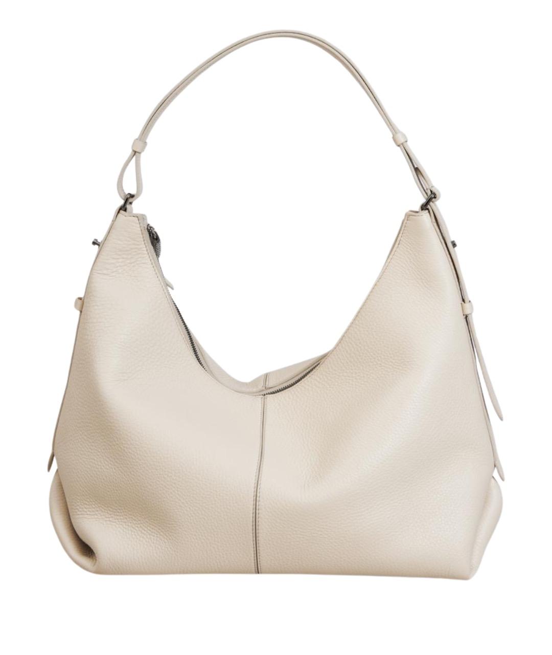 BRUNELLO CUCINELLI Белая кожаная сумка с короткими ручками, фото 1