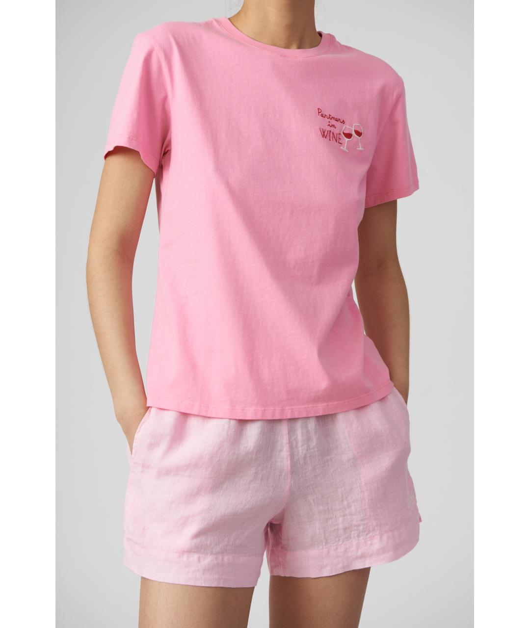 MC2 SAINT BARTH Розовая хлопковая футболка, фото 2