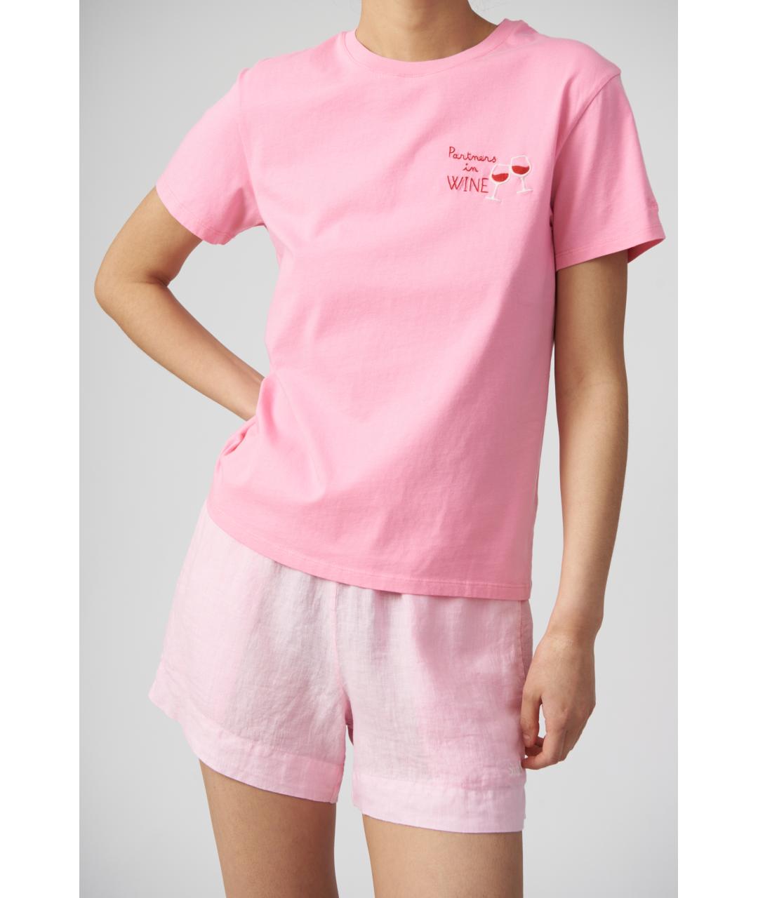 MC2 SAINT BARTH Розовая хлопковая футболка, фото 4