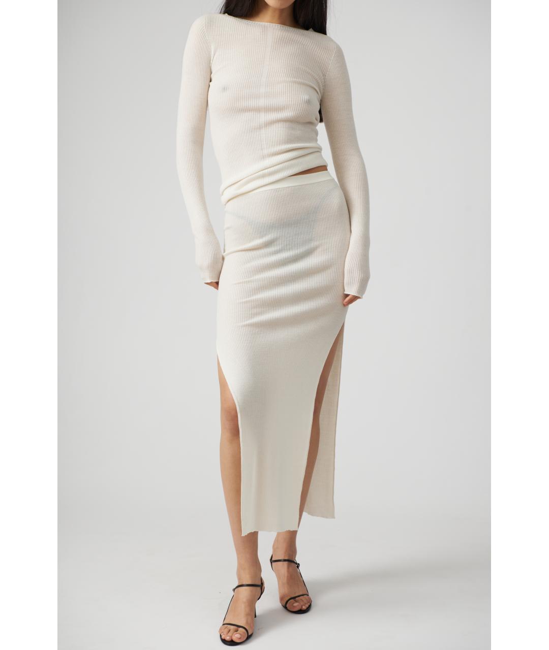 RICK OWENS Белый шерстяной джемпер / свитер, фото 5