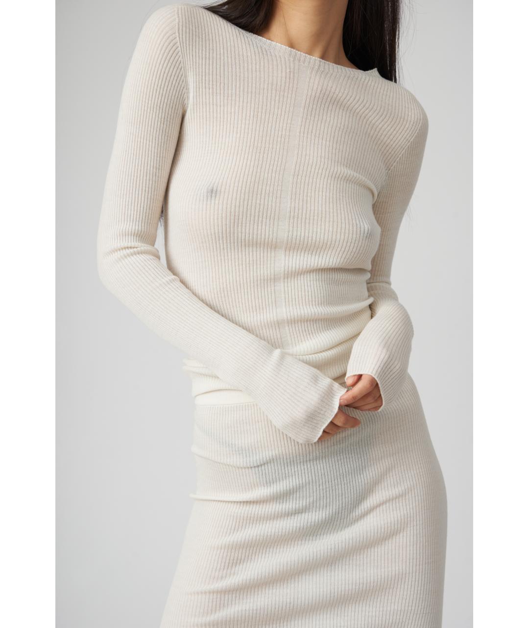 RICK OWENS Белый шерстяной джемпер / свитер, фото 2