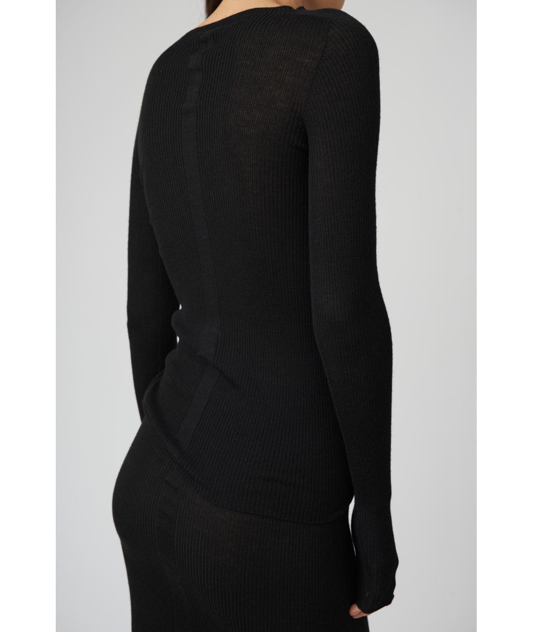 RICK OWENS Черный шерстяной джемпер / свитер, фото 4