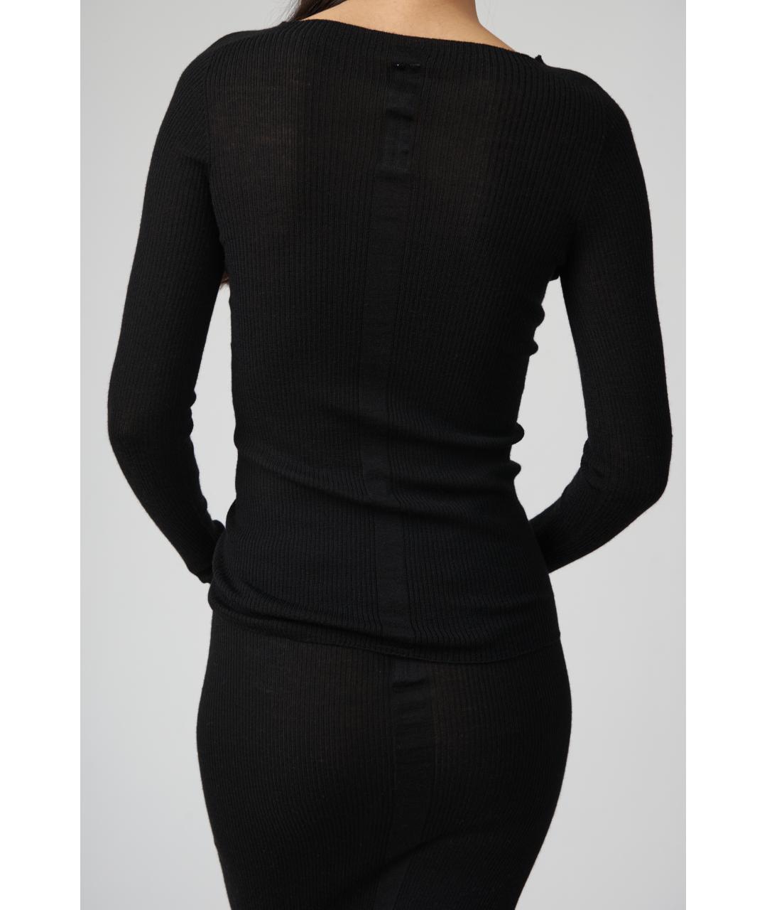 RICK OWENS Черный шерстяной джемпер / свитер, фото 5