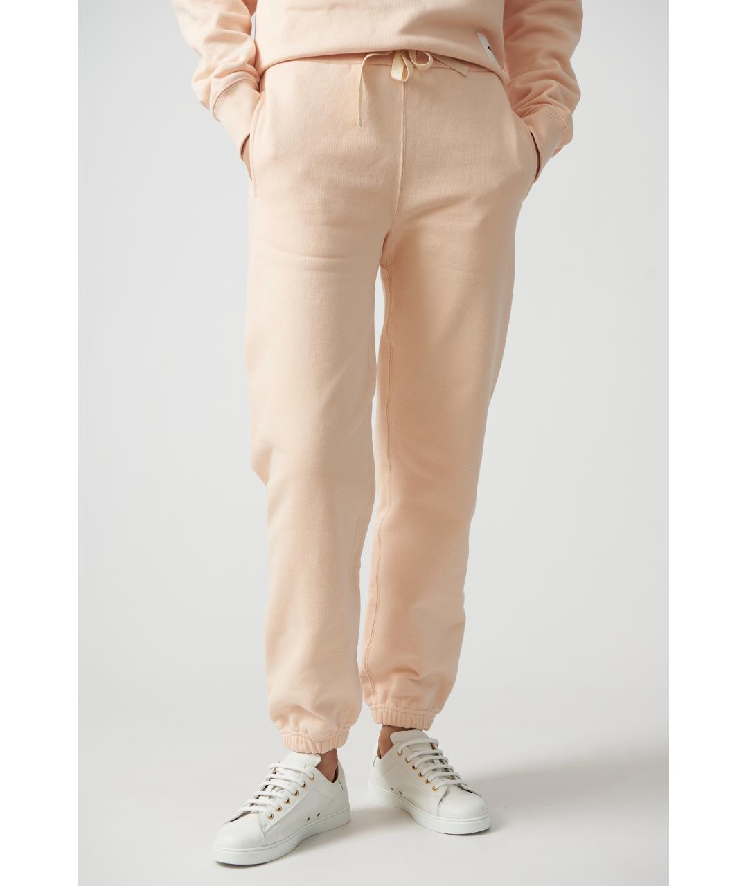 JIL SANDER Розовые хлопковые прямые брюки, фото 3