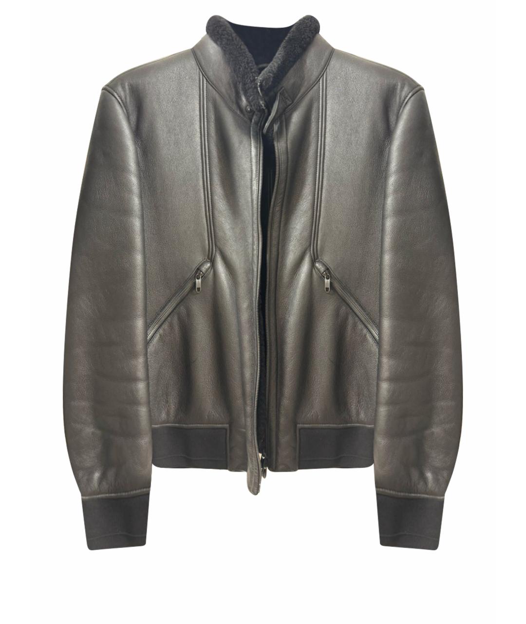 ZEGNA Черная кожаная дубленка/шуба, фото 1