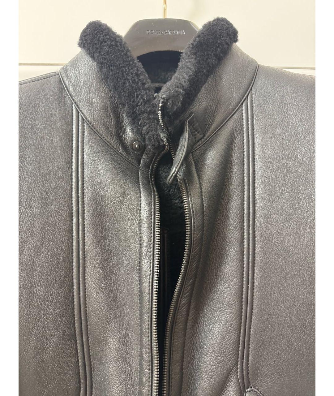 ZEGNA Черная кожаная дубленка/шуба, фото 2