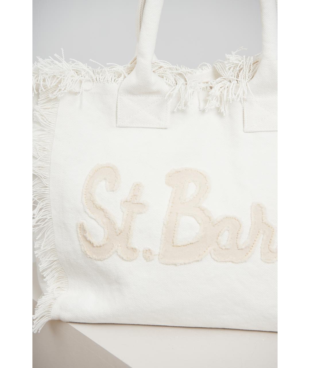 MC2 SAINT BARTH Белая тканевая сумка тоут, фото 2