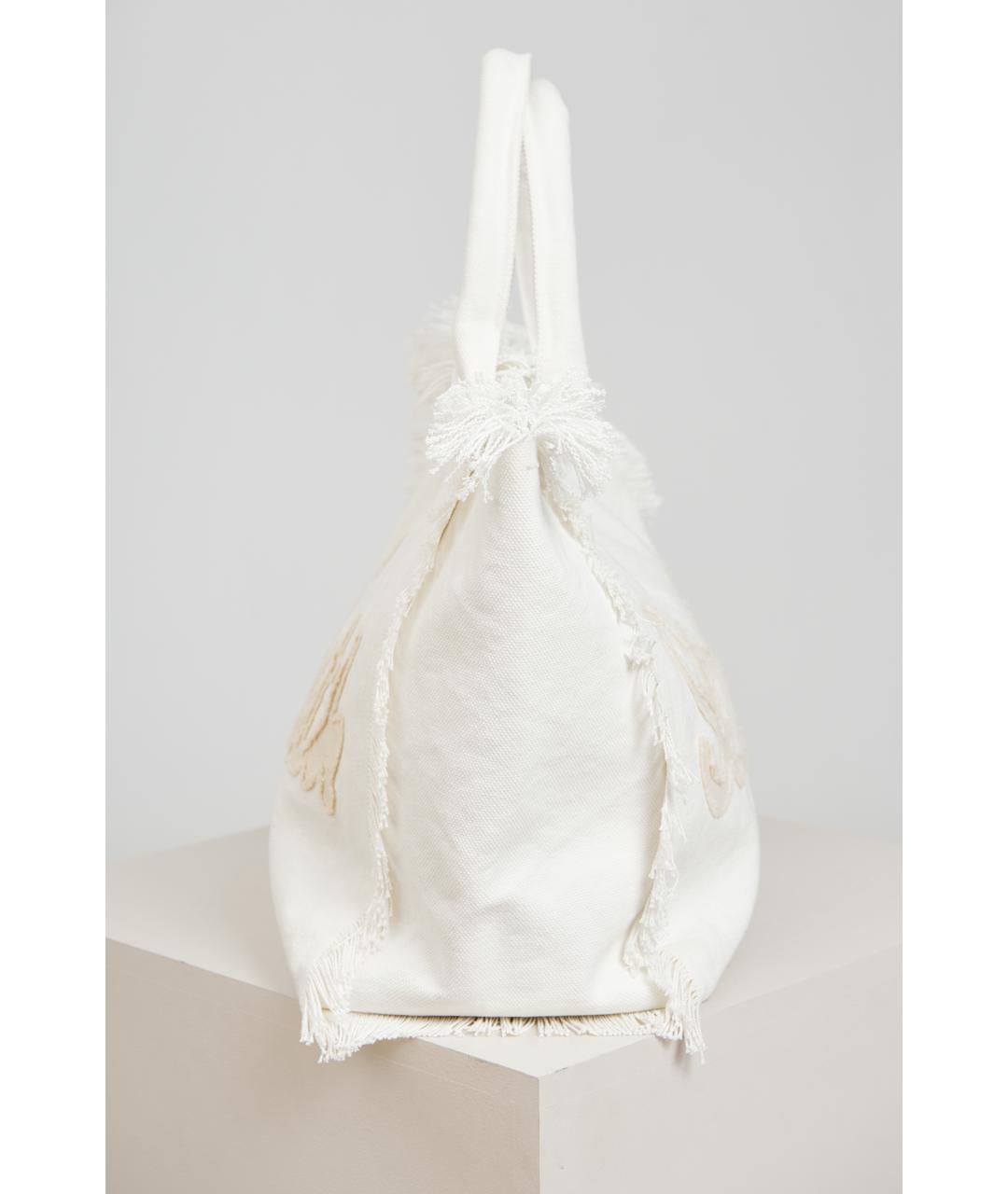 MC2 SAINT BARTH Белая тканевая сумка тоут, фото 3