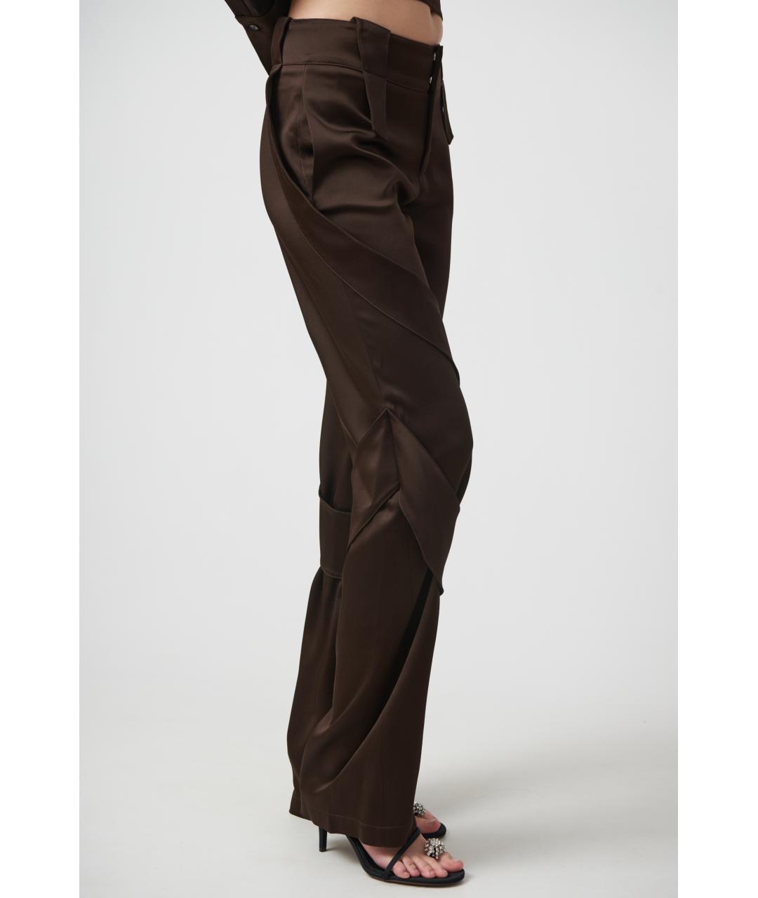 BLUMARINE Коричневые прямые брюки, фото 4
