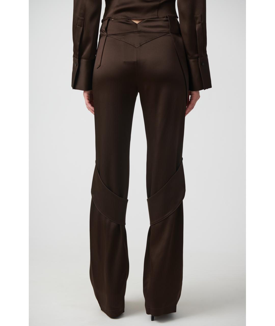 BLUMARINE Коричневые прямые брюки, фото 5