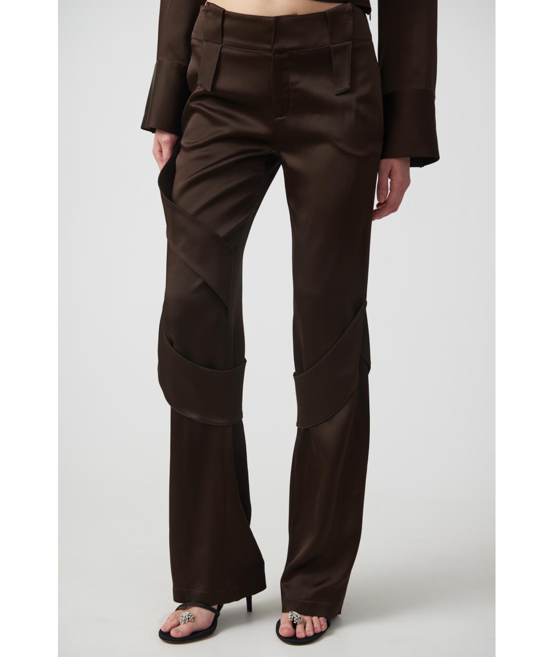 BLUMARINE Коричневые прямые брюки, фото 2