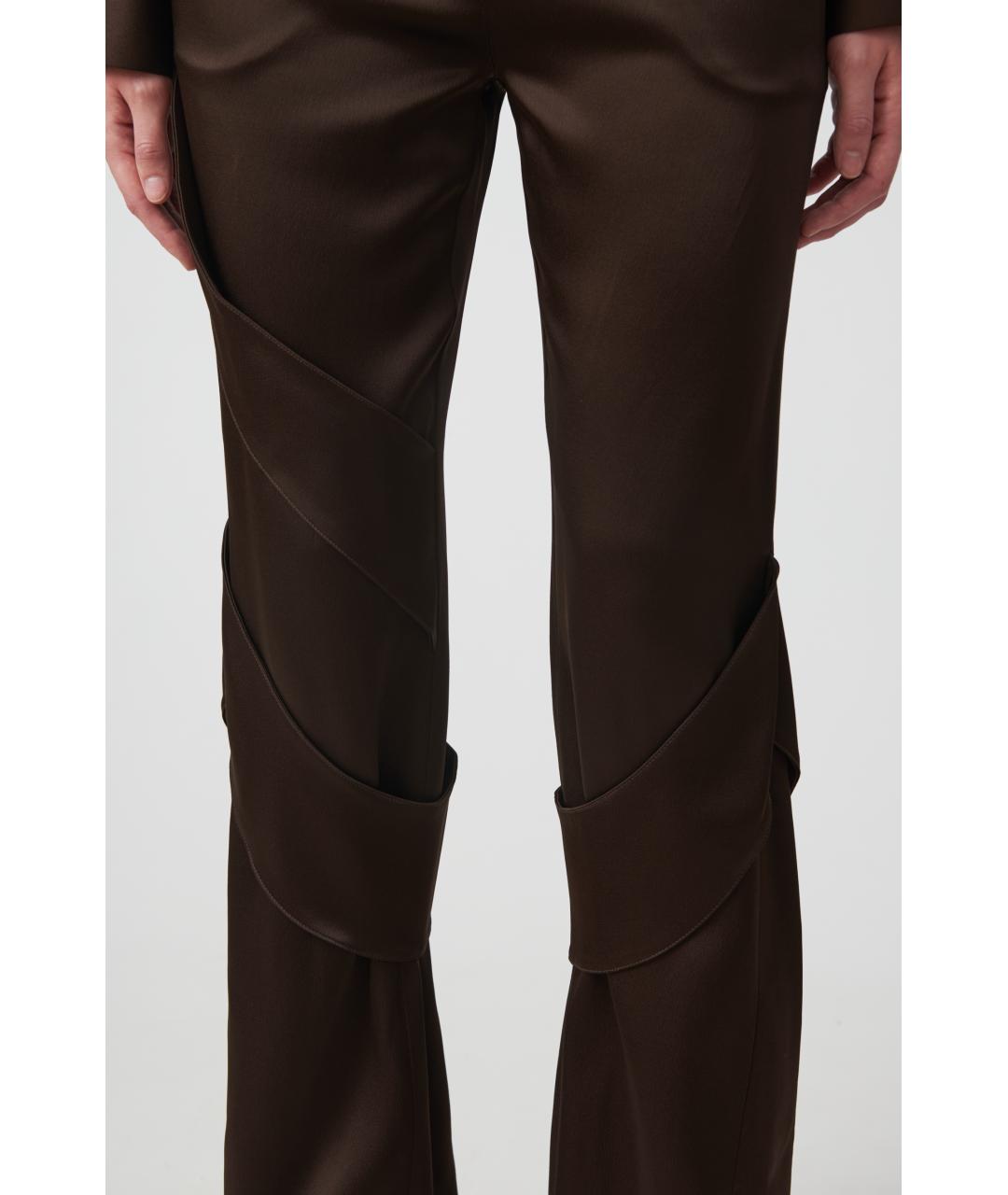 BLUMARINE Коричневые прямые брюки, фото 3