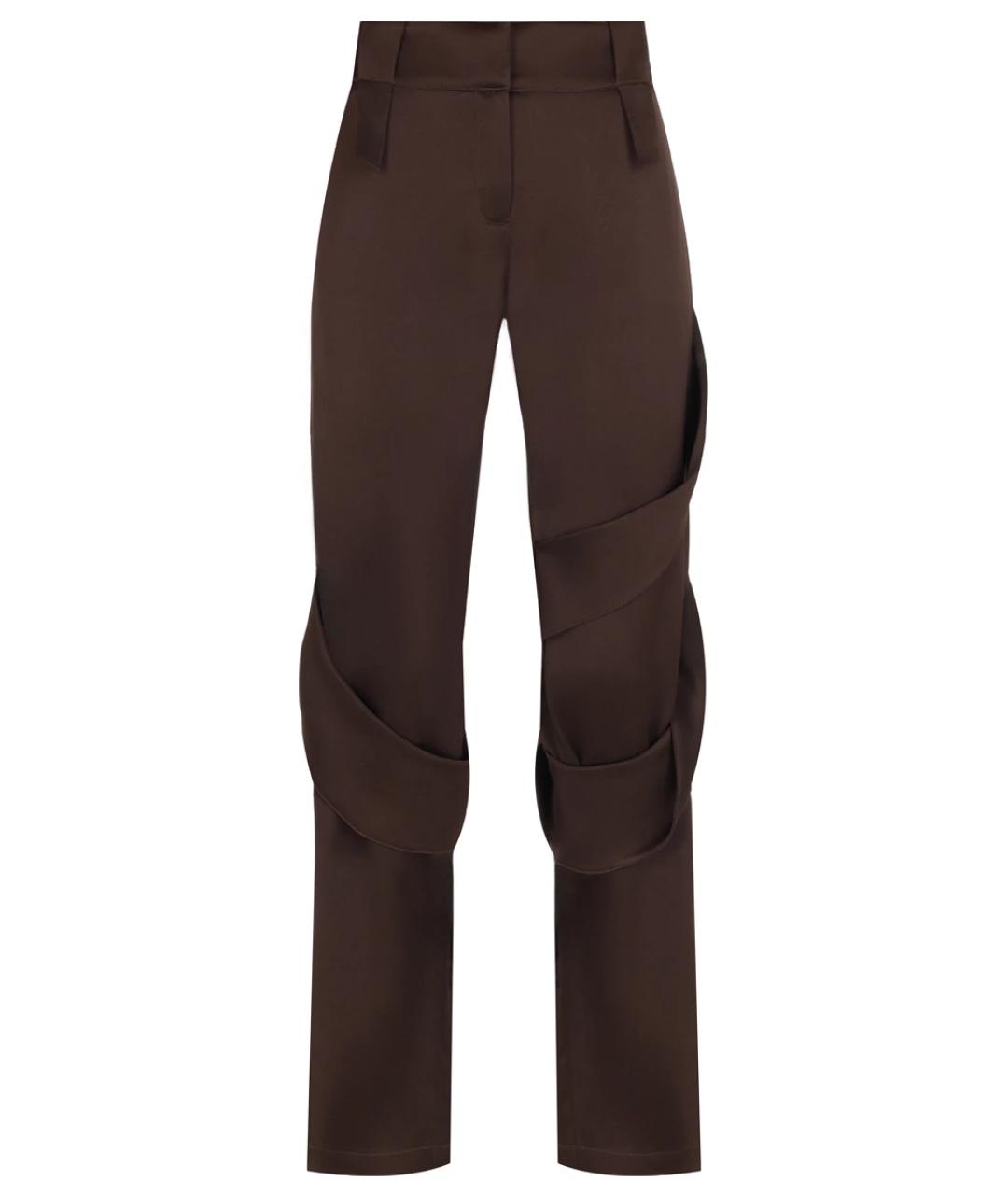 BLUMARINE Коричневые прямые брюки, фото 1