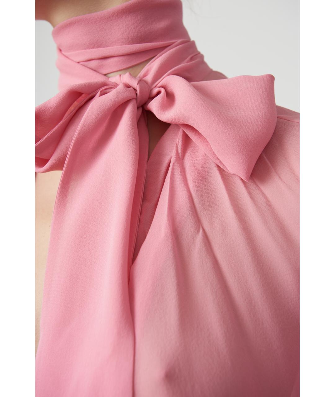 BLUMARINE Розовая шелковая блузы, фото 4