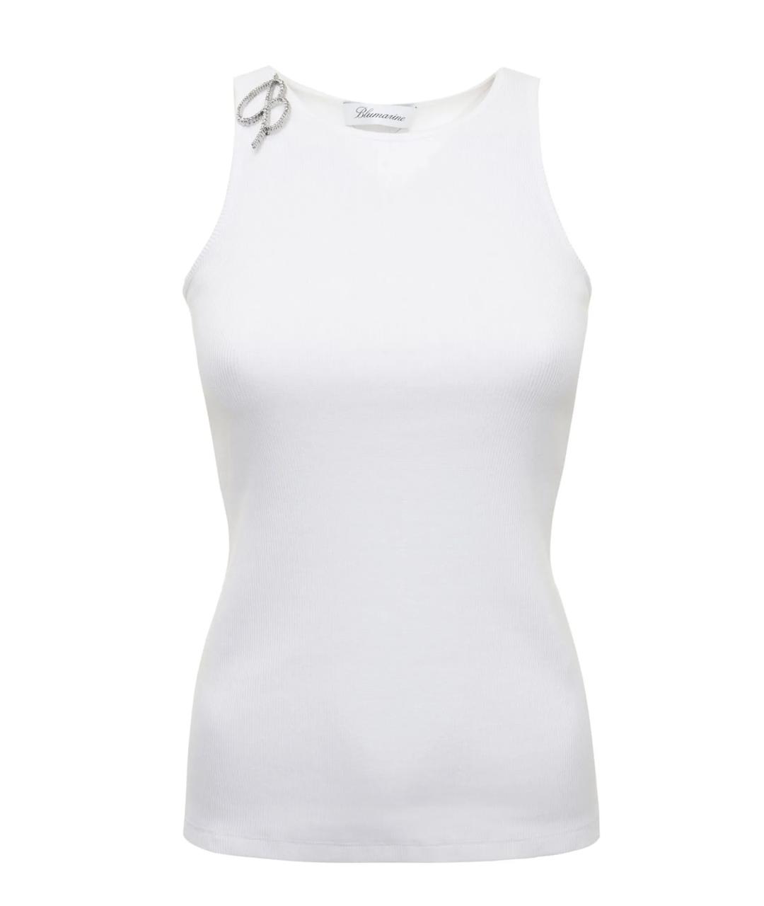 BLUMARINE Белая хлопковая майка, фото 1