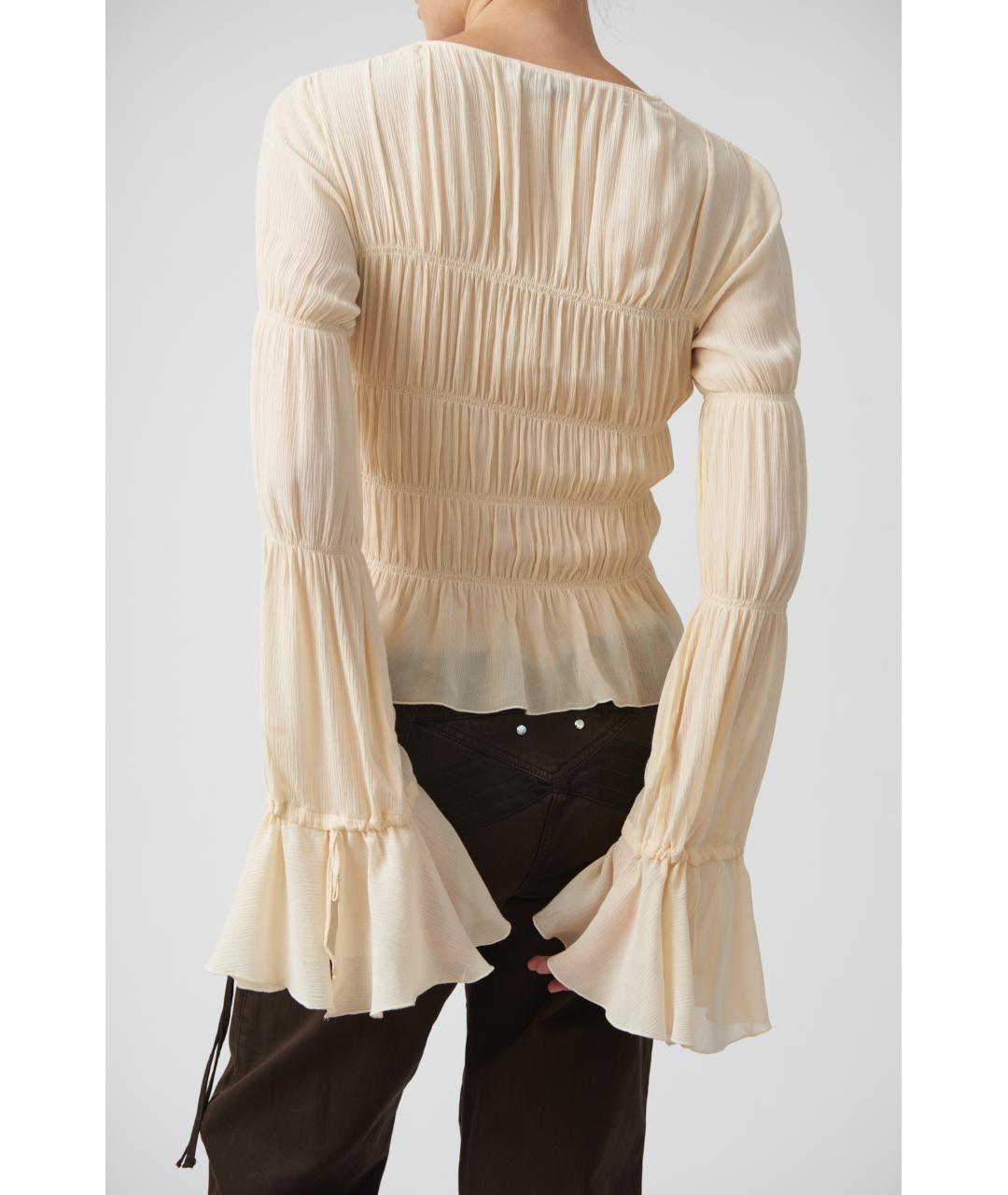 BLUMARINE Бежевая вискозная блузы, фото 5