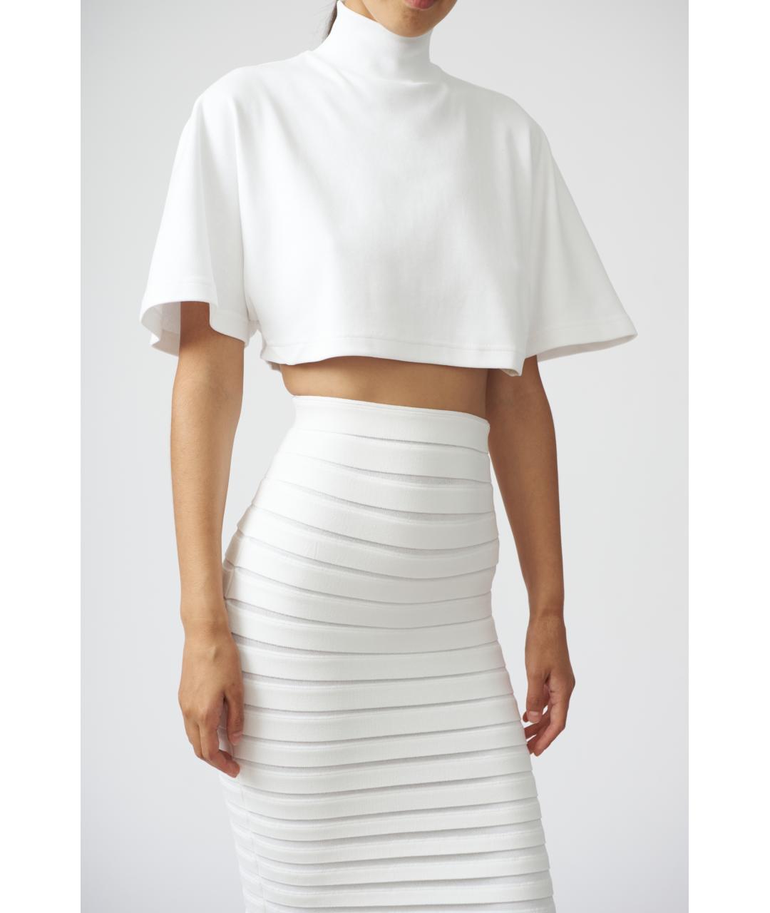 ALAIA Белая хлопковая футболка, фото 3