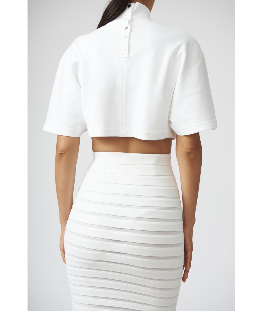 ALAIA Белая хлопковая футболка, фото 4