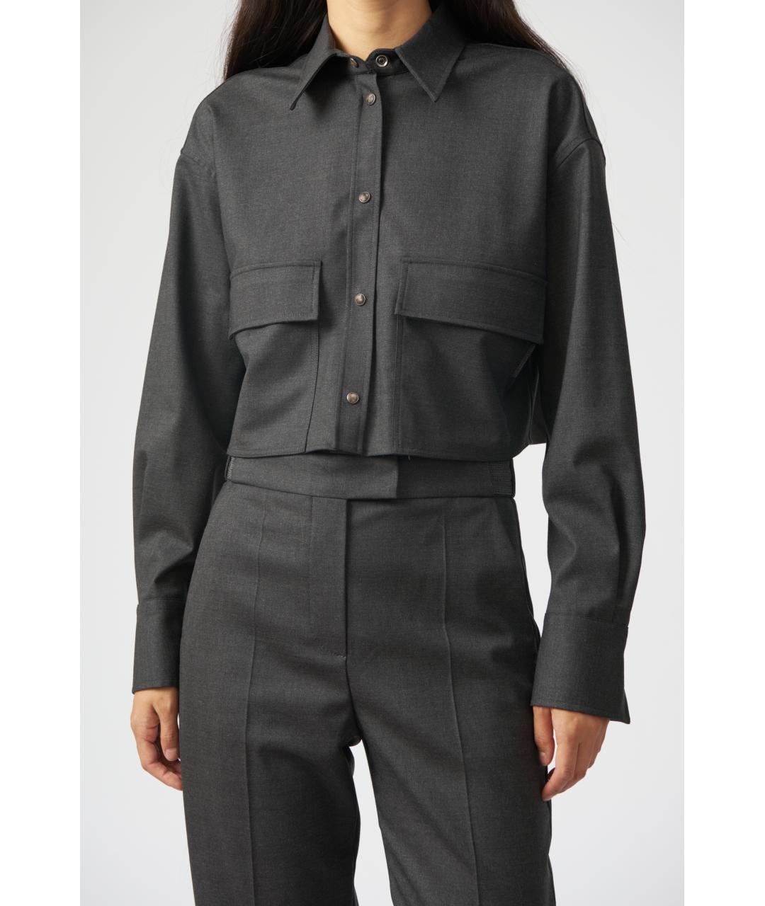 BRUNELLO CUCINELLI Серая шерстяная рубашка, фото 2