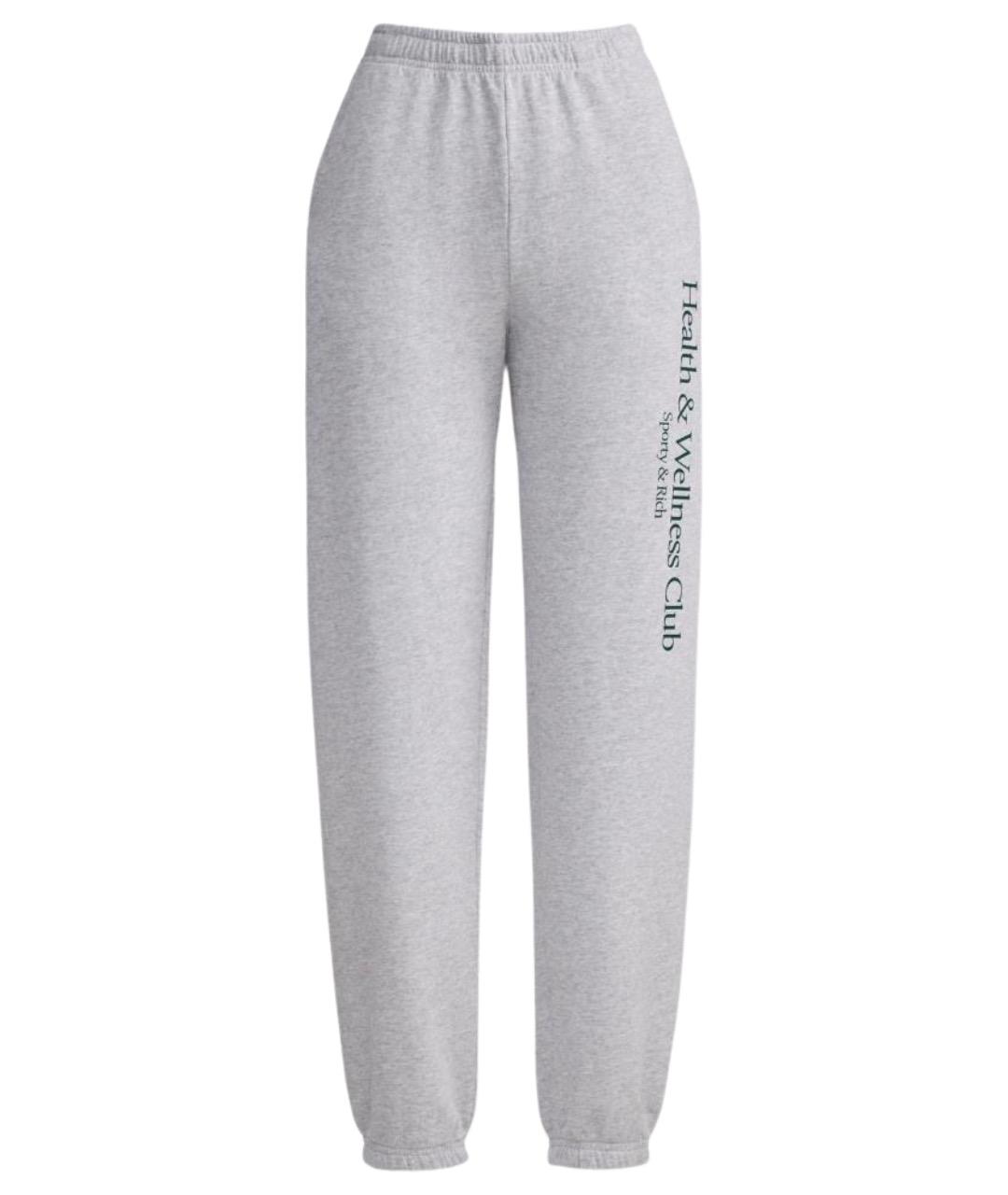 SPORTY AND RICH Серые хлопковые спортивные брюки и шорты, фото 1