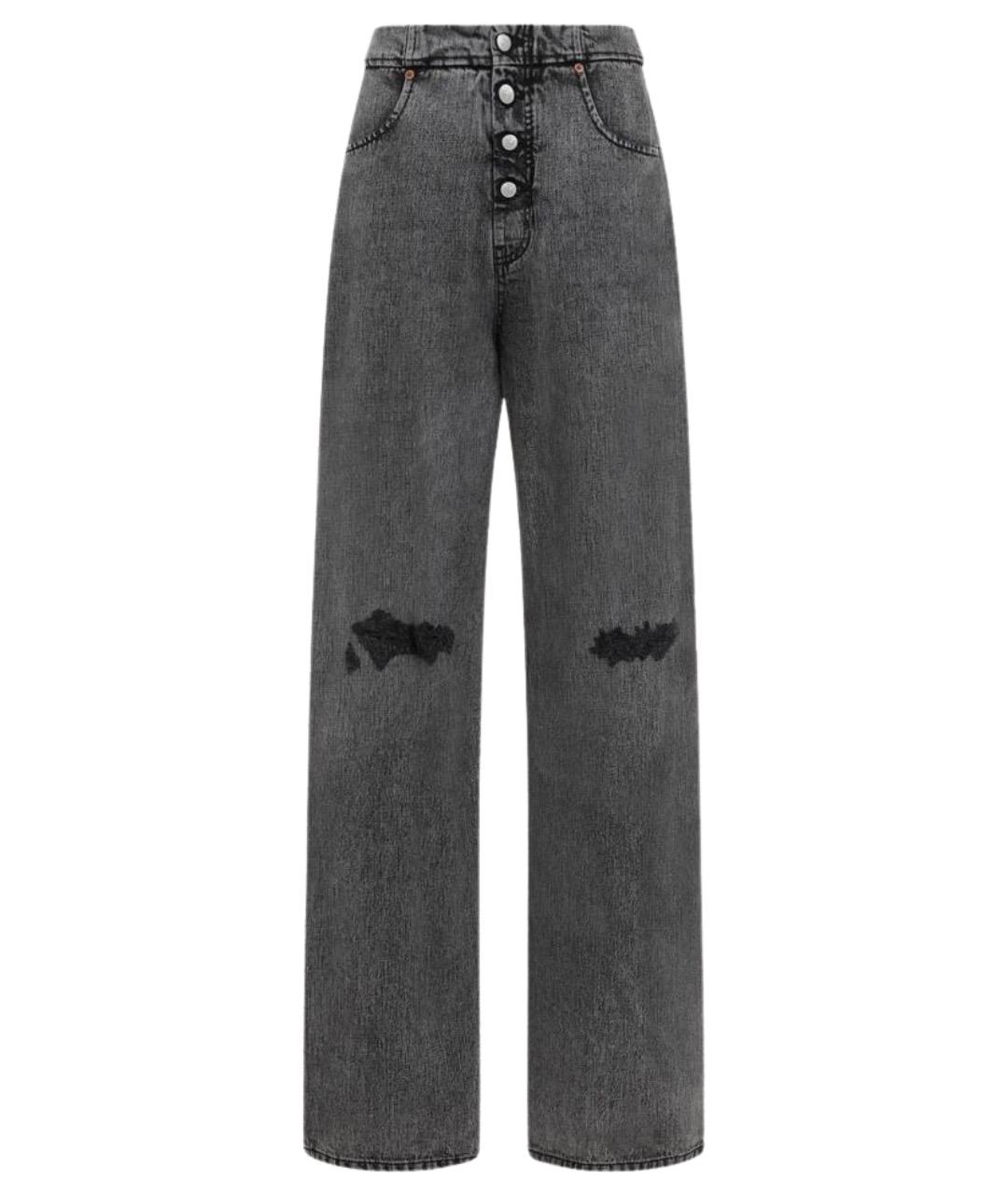 MM6 MAISON MARGIELA Черные хлопковые прямые джинсы, фото 1