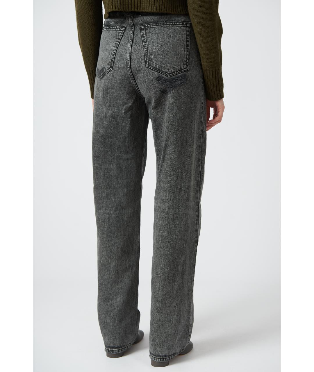 MM6 MAISON MARGIELA Черные хлопковые прямые джинсы, фото 5