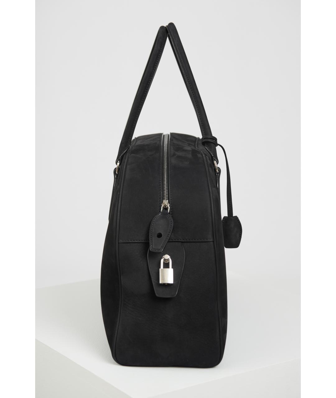 THE ROW Черная кожаная сумка с короткими ручками, фото 4