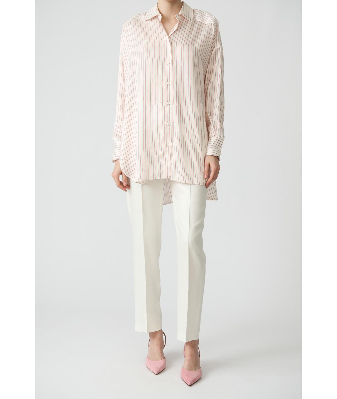 KITON Белые вискозные прямые брюки, фото 8