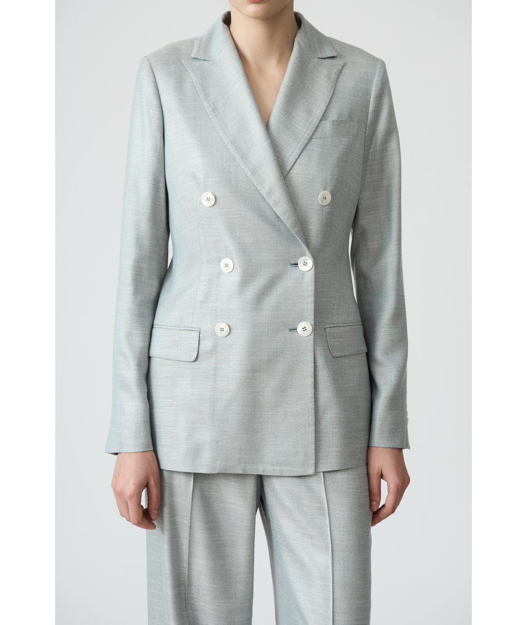 KITON Серый вискозный жакет/пиджак, фото 4