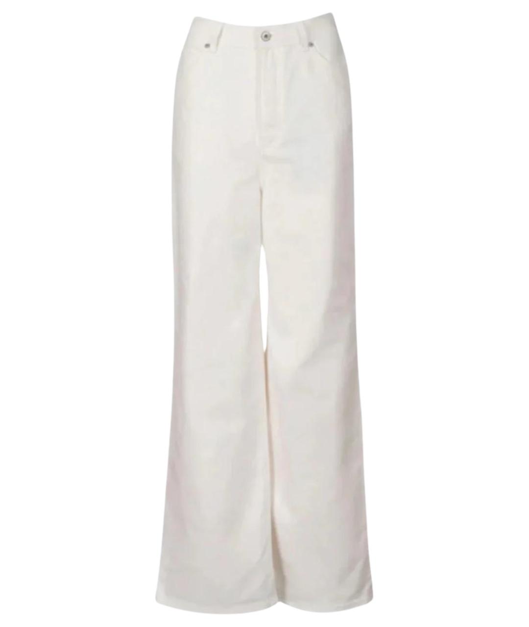 LOEWE Белые хлопковые прямые джинсы, фото 1