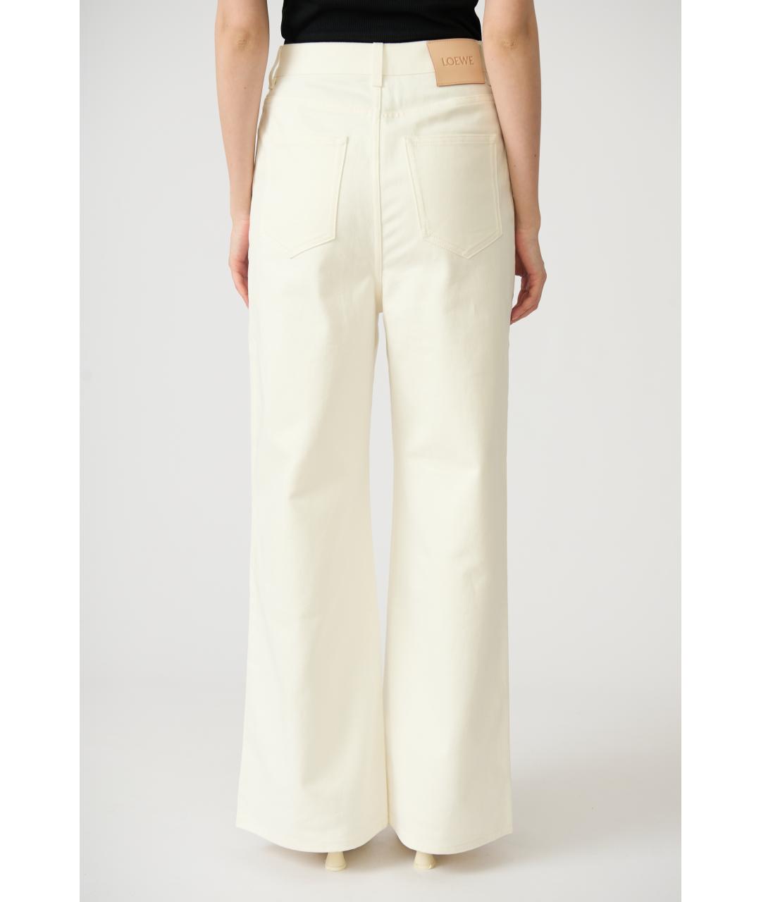 LOEWE Белые хлопковые прямые джинсы, фото 5