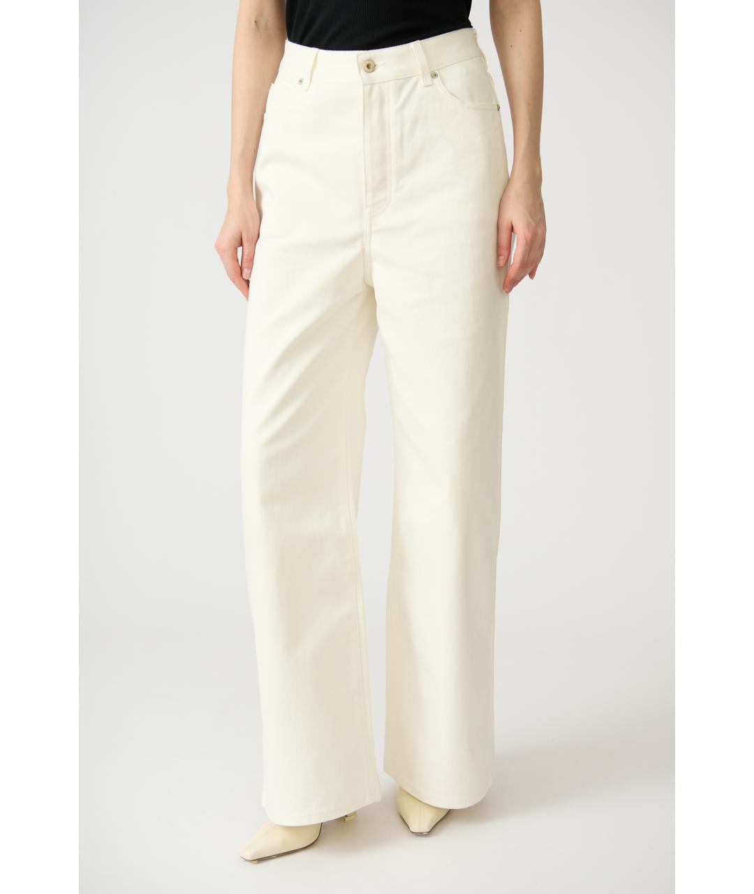 LOEWE Белые хлопковые прямые джинсы, фото 2