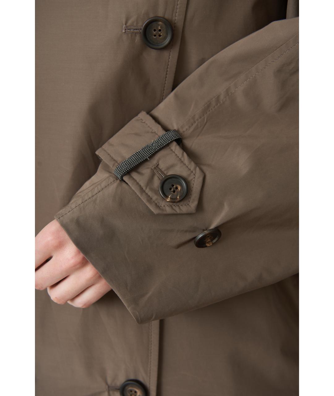 BRUNELLO CUCINELLI Коричневая полиэстеровая куртка, фото 5