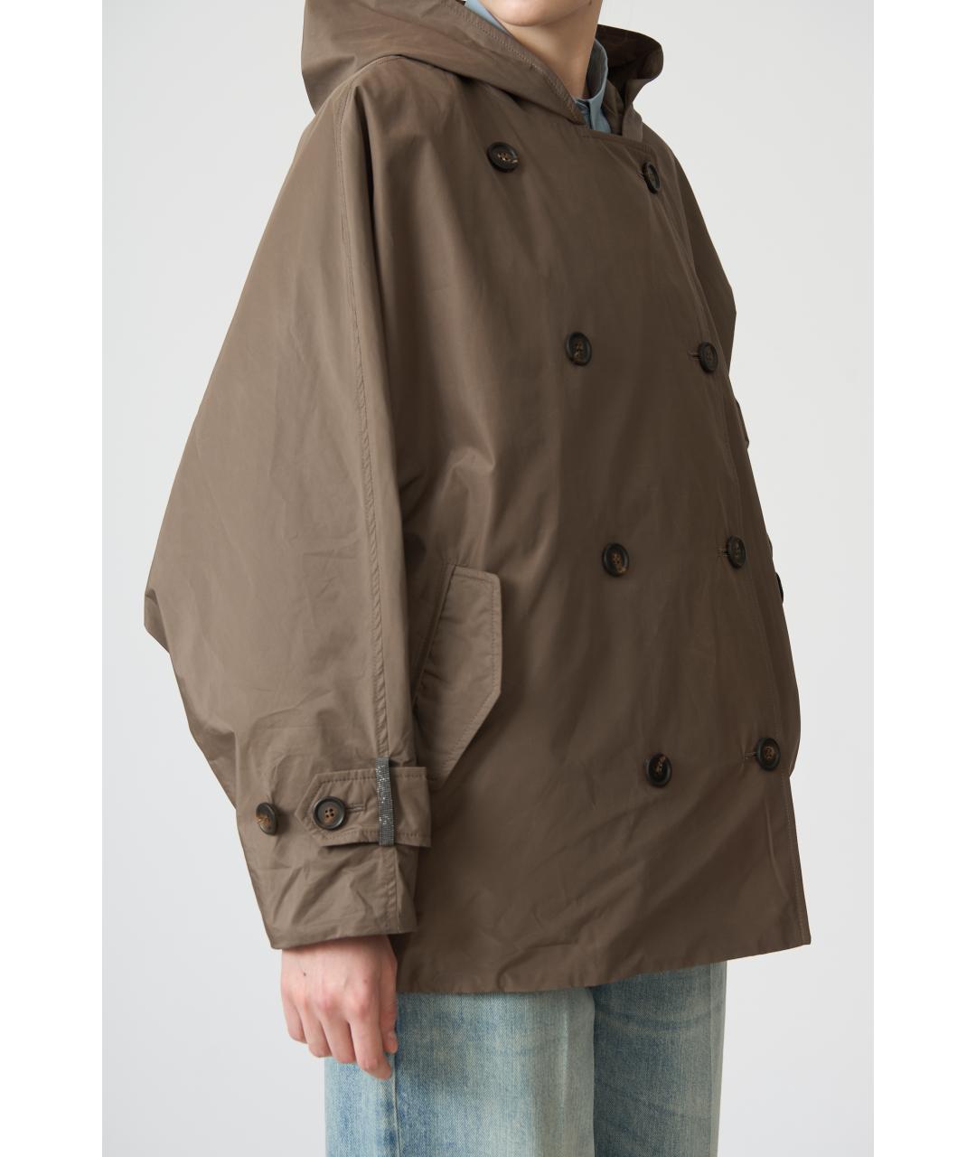 BRUNELLO CUCINELLI Коричневая полиэстеровая куртка, фото 4