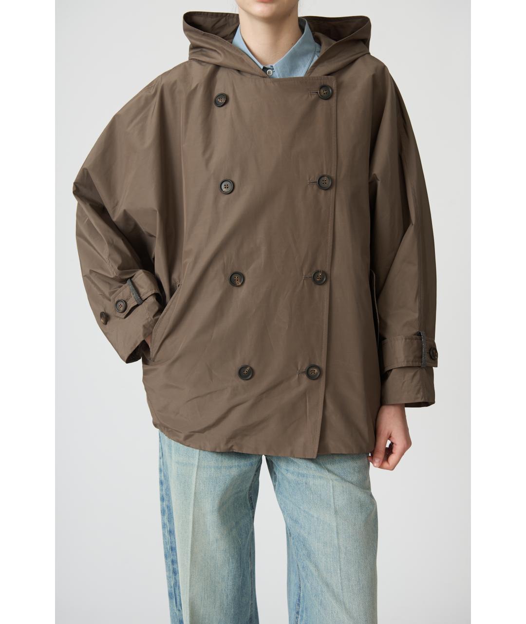 BRUNELLO CUCINELLI Коричневая полиэстеровая куртка, фото 3