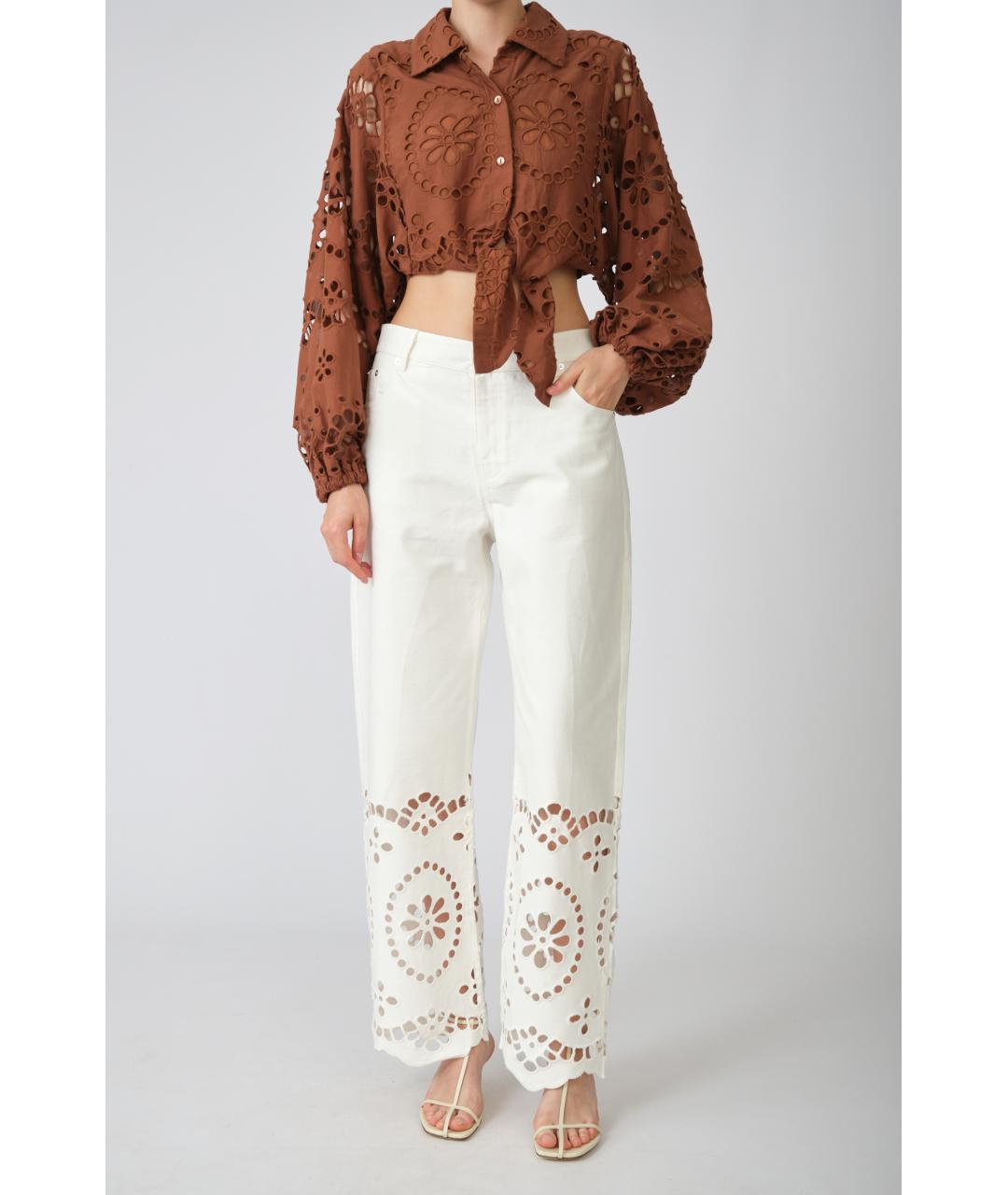 MC2 SAINT BARTH Коричневая хлопковая блузы, фото 3