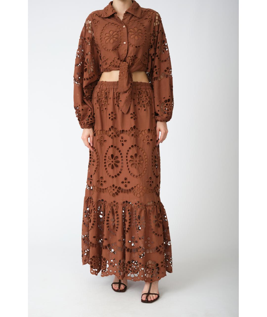 MC2 SAINT BARTH Коричневая хлопковая блузы, фото 2