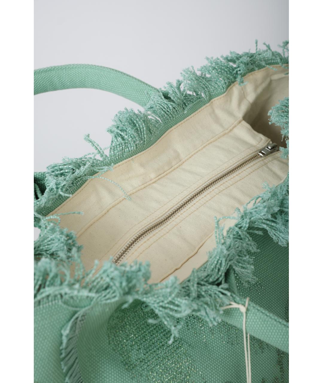 MC2 SAINT BARTH Зеленая тканевая сумка тоут, фото 4