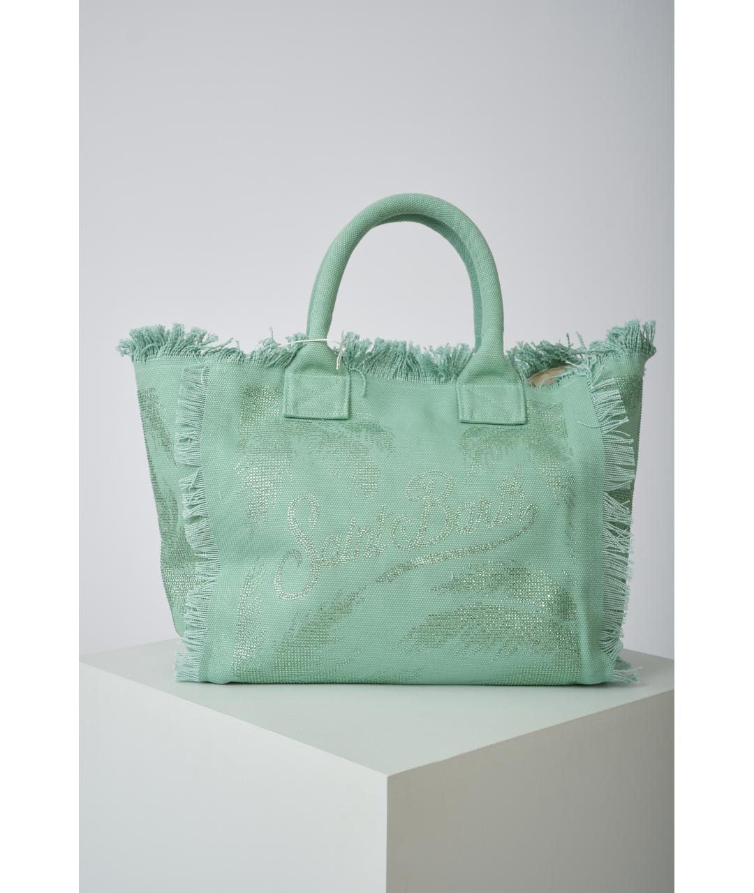 MC2 SAINT BARTH Зеленая тканевая сумка тоут, фото 5