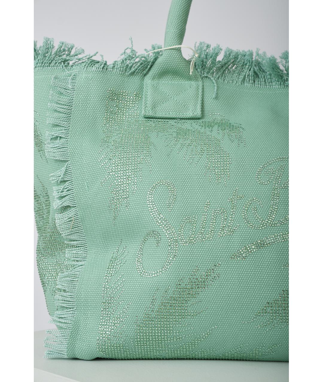 MC2 SAINT BARTH Зеленая тканевая сумка тоут, фото 3