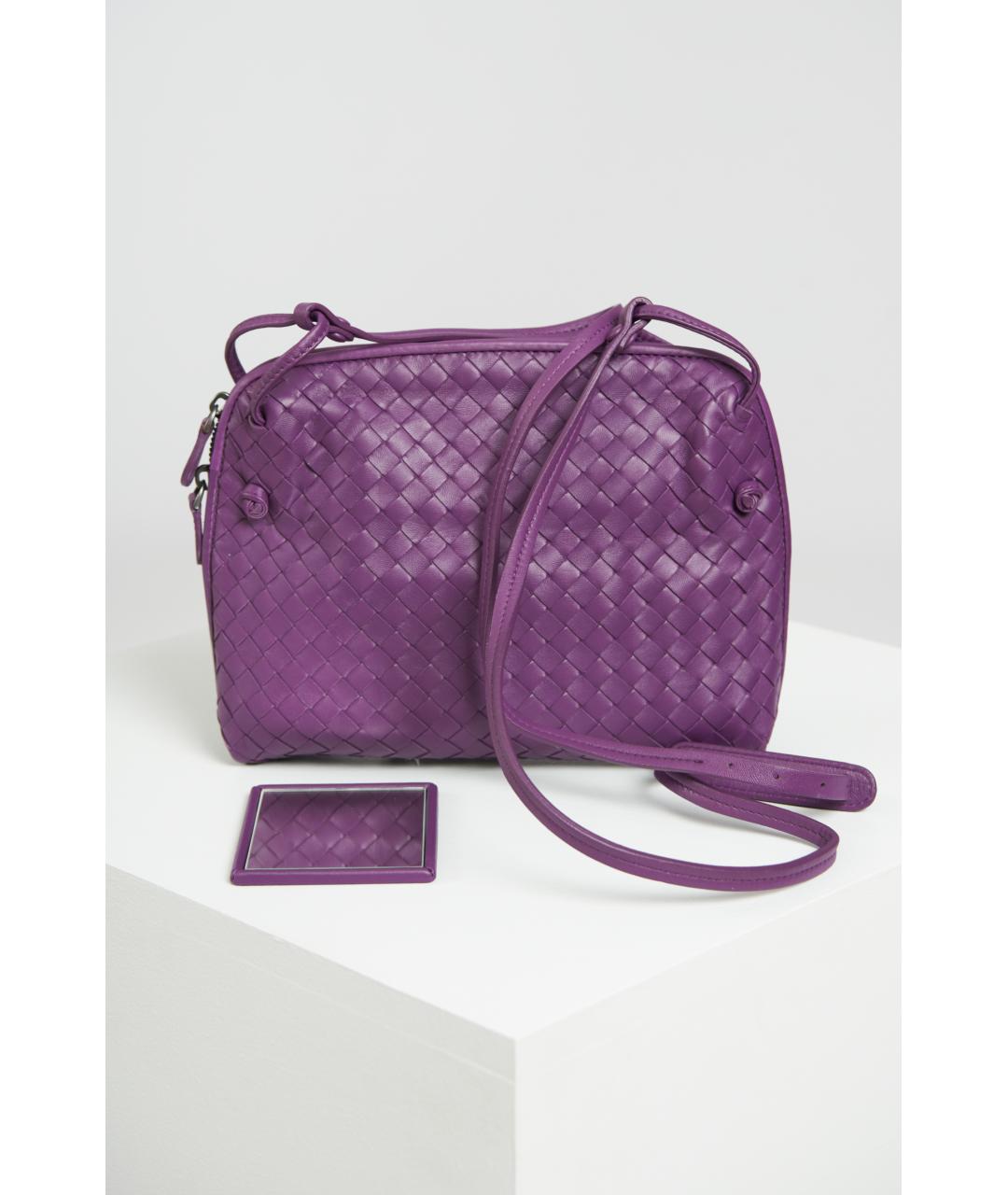 BOTTEGA VENETA Фиолетовая кожаная сумка через плечо, фото 2