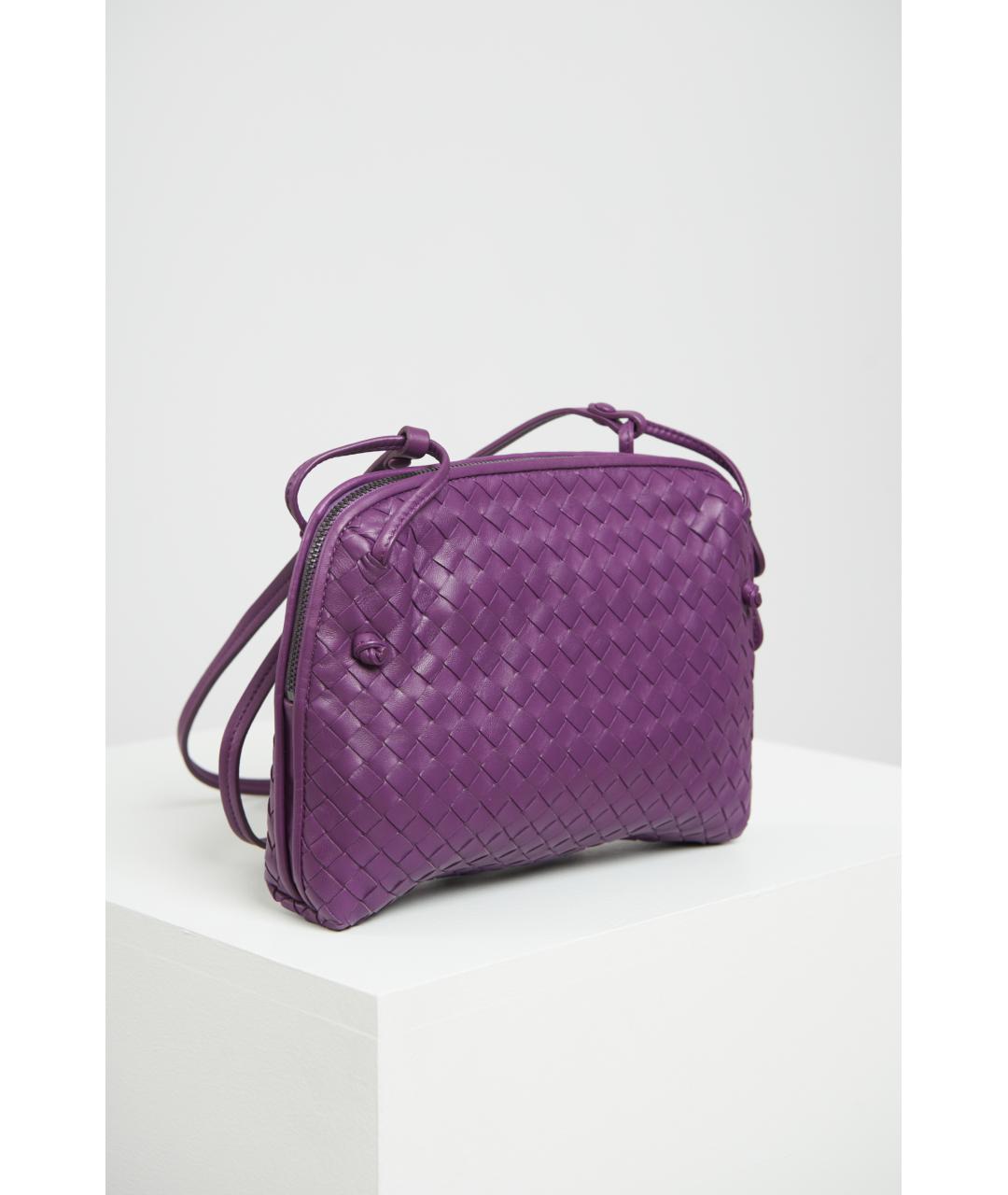 BOTTEGA VENETA Фиолетовая кожаная сумка через плечо, фото 5