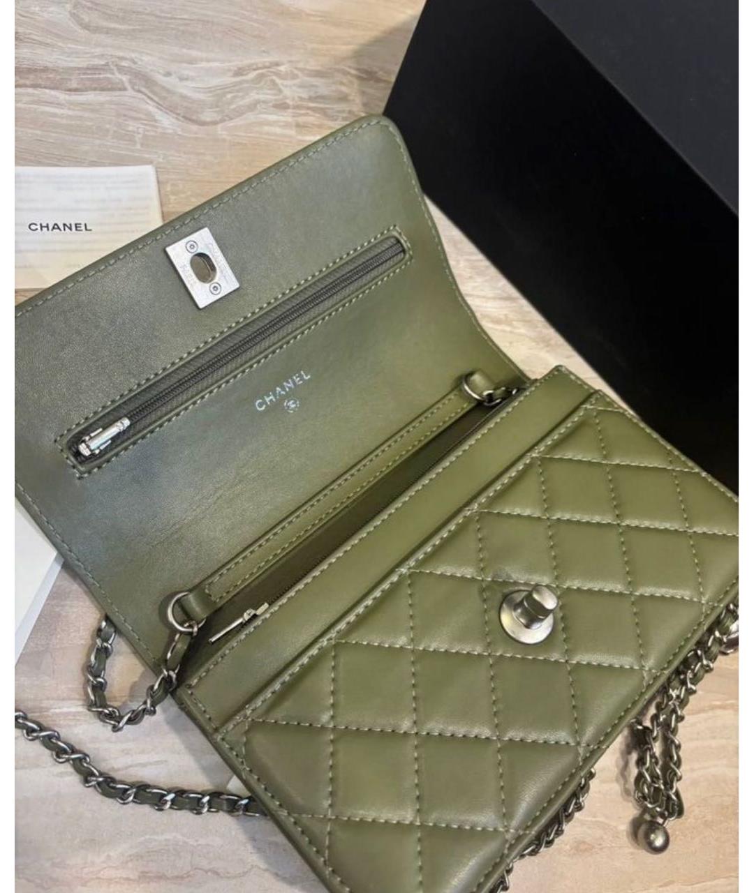 CHANEL Зеленая кожаная сумка через плечо, фото 4
