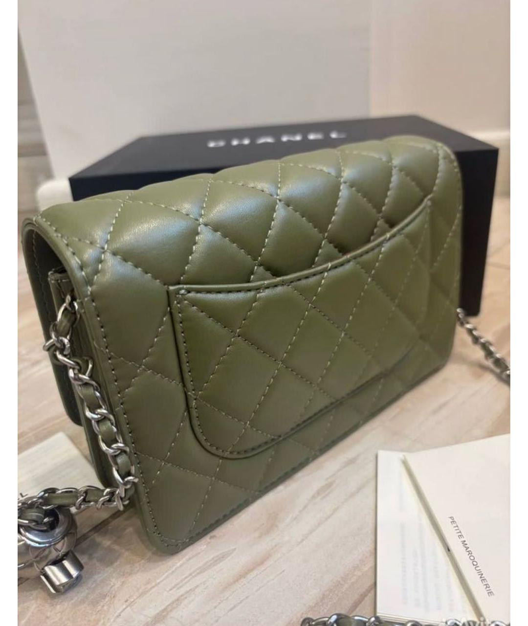 CHANEL Зеленая кожаная сумка через плечо, фото 3