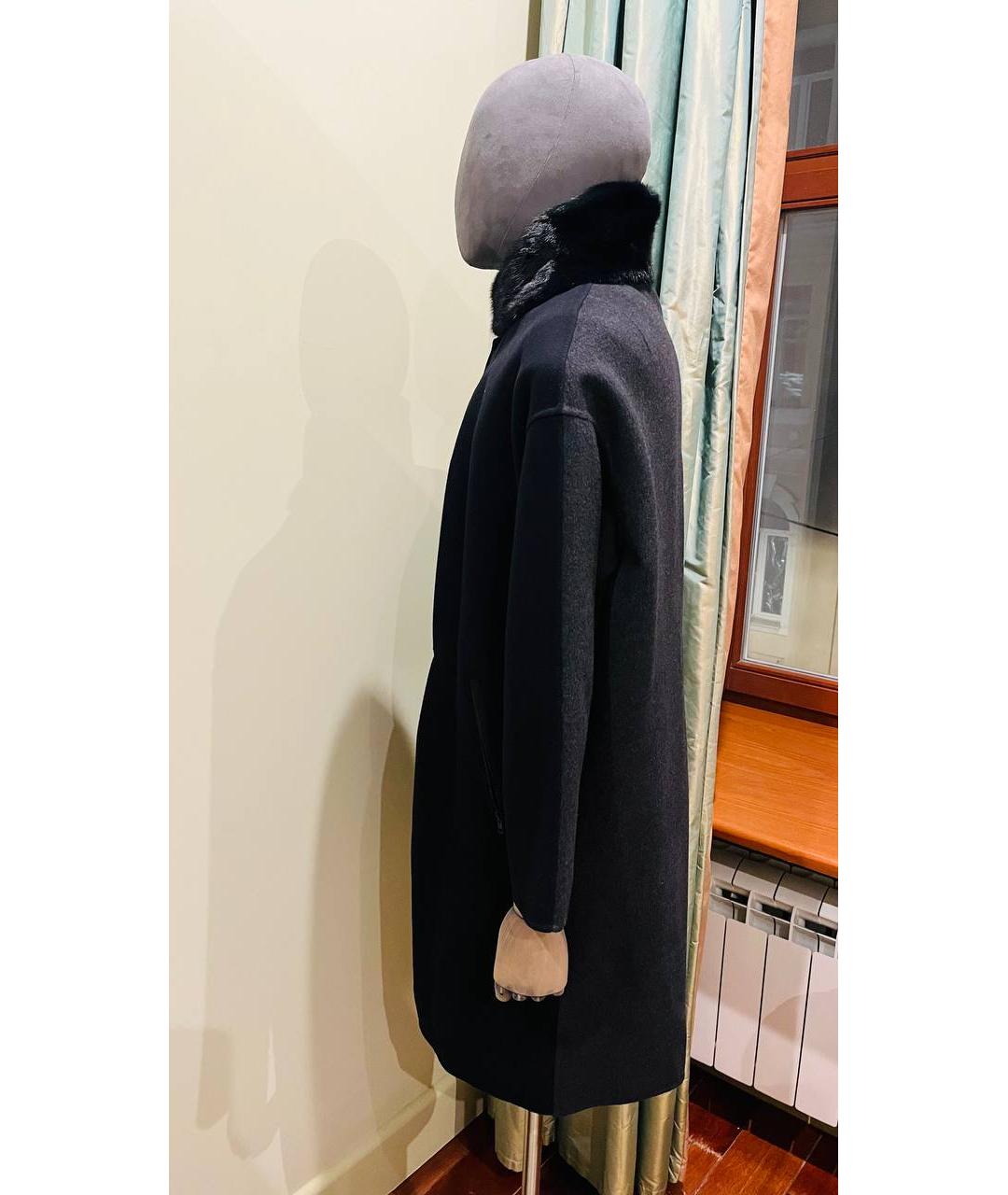 32 PARADIS SPRUNG FRERES Черное шерстяное пальто, фото 2
