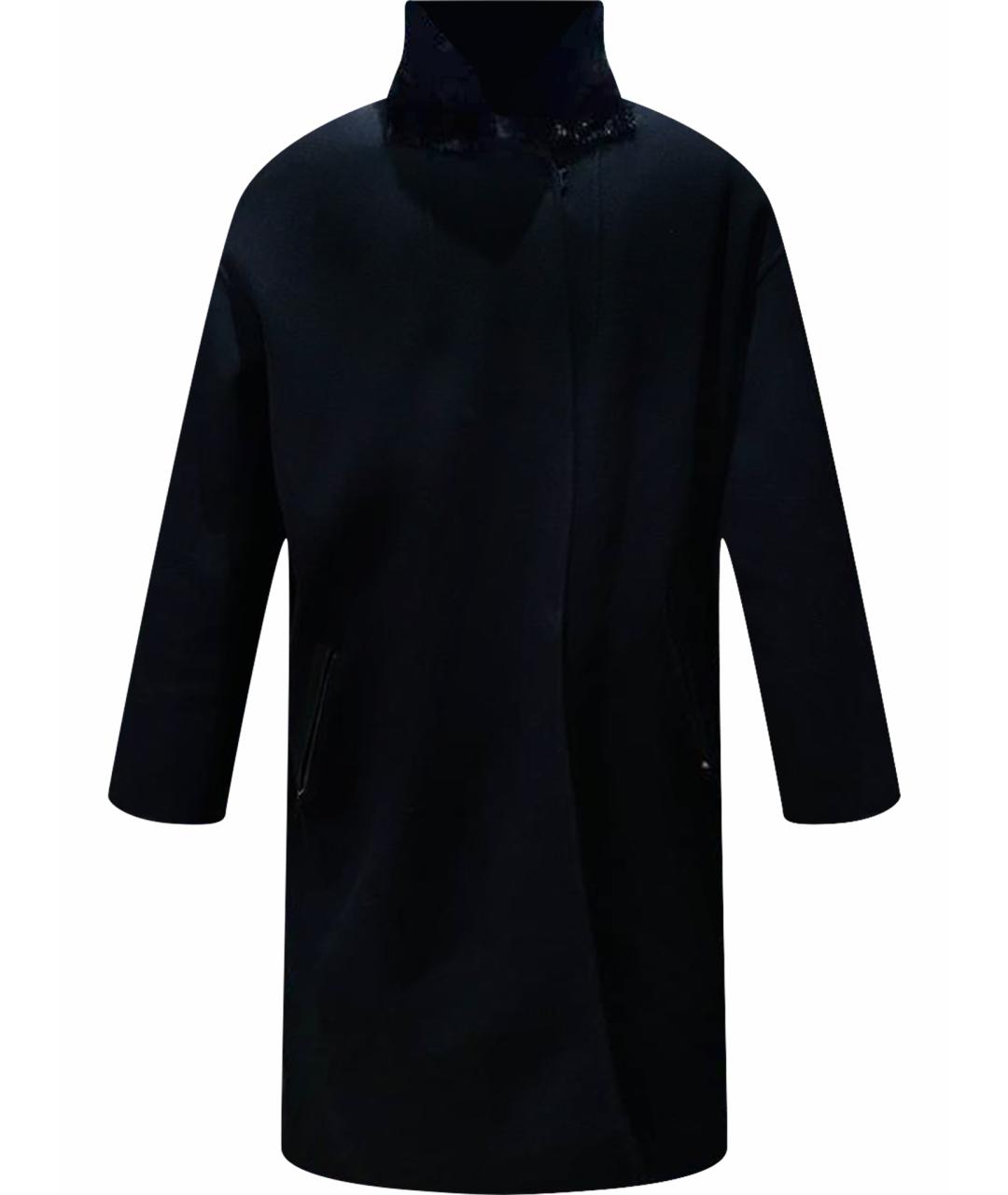 32 PARADIS SPRUNG FRERES Черное шерстяное пальто, фото 1