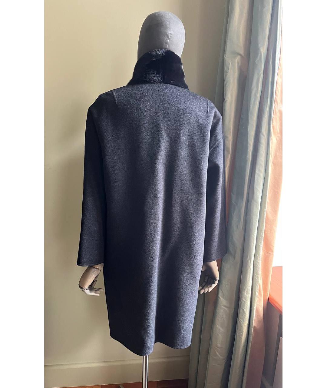 32 PARADIS SPRUNG FRERES Черное шерстяное пальто, фото 5