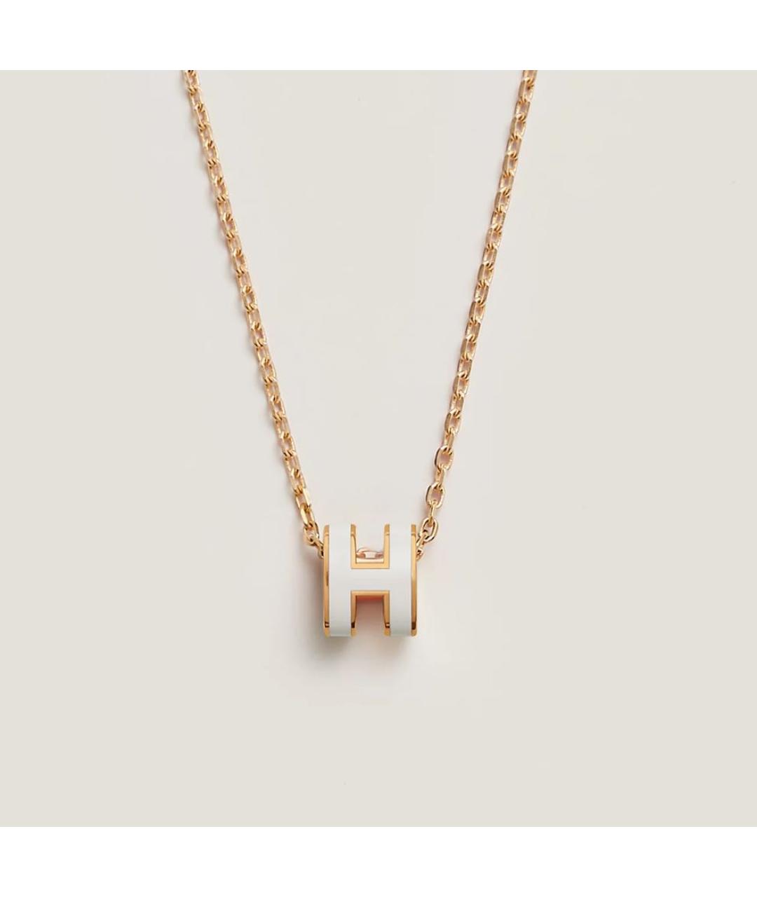 HERMES Белая металлическая подвеска, фото 4